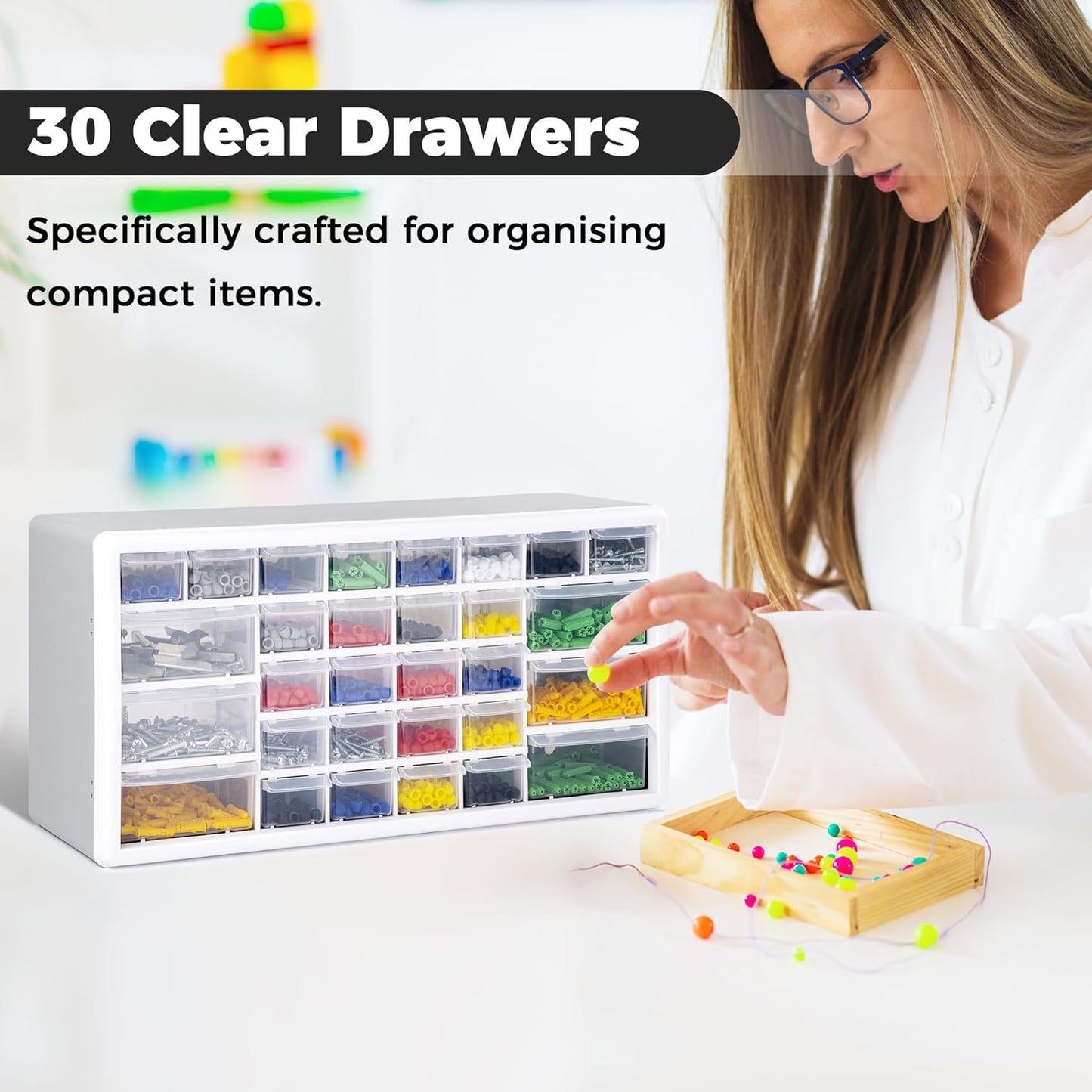 Werkstatt-Organizer mit 30 Schubladen, 30 Drawers Grau
