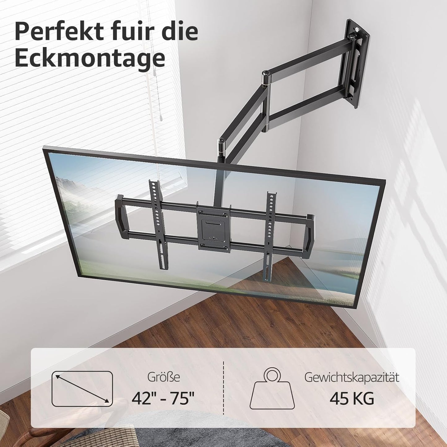 Langarm TV Wandhalterung 42-75 Zoll, 962mm Langarm TV Wandhalterung