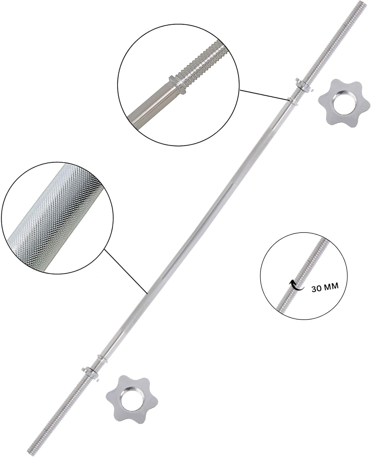 Hantelset mit Langhantelstange (75kg), 75kg
