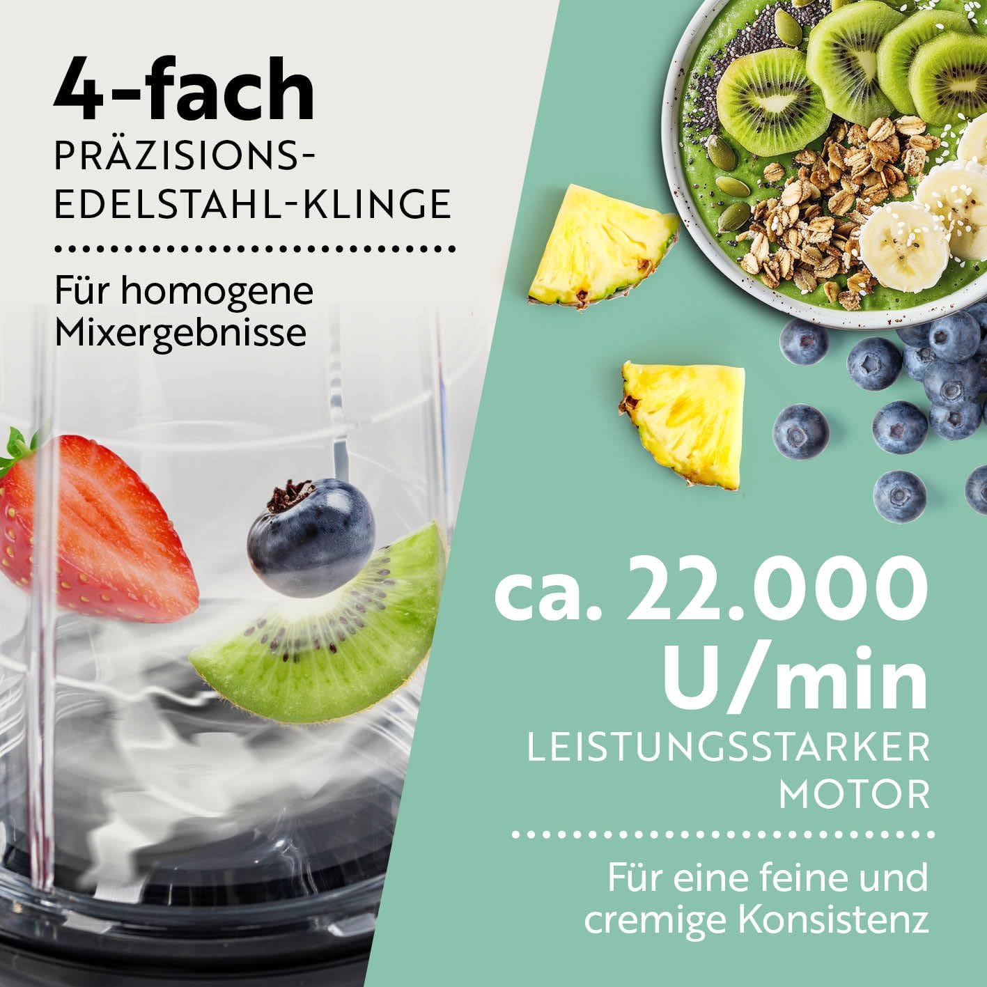 Mr. Magic Power Pro Mixer mit Zubehörset, Mr. Magic Power + | 400W | XL-Set Grün | Schwarz