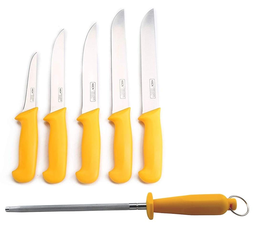 Metzgermesser-Set, Messer Set + Wetzstahl