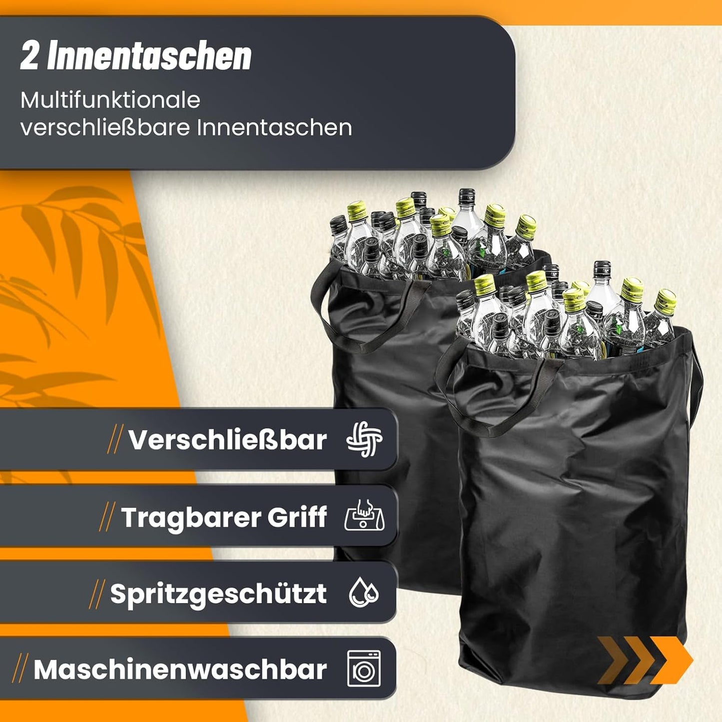 Pfandflaschen Sammelbehälter, Schwarz 160L