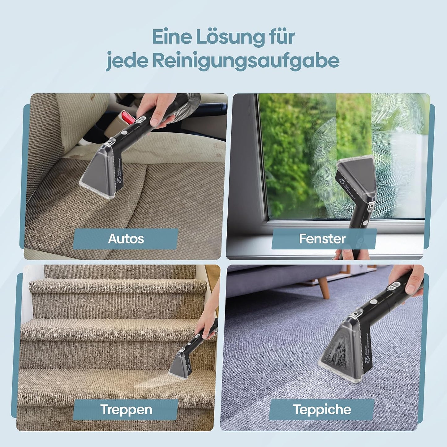 Teppichreiniger mit Zubehör, Black/Blue