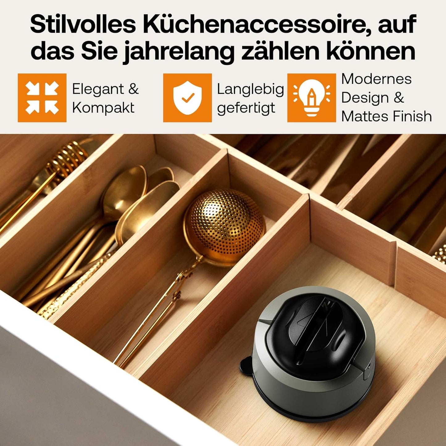Evo Messerschärfer mit PowerGrip Saugnapf, Evo Grau