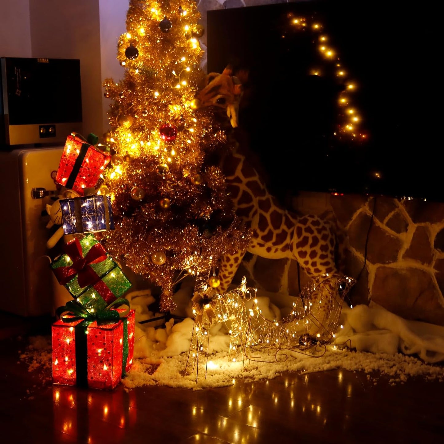 Weihnachtslichterdeko, 006 Farbig, Quadratisch