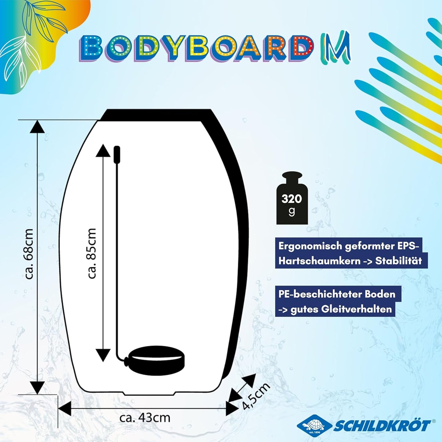 Bodyboard M, Schwarz