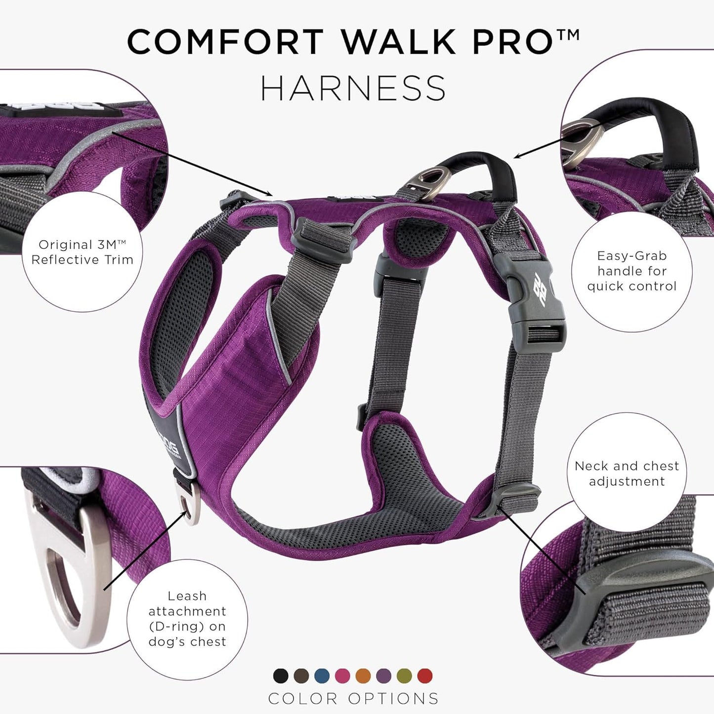 Comfort Walk Pro Hundegeschirr V2, Purple Passion | Lila (Version 2020), XS