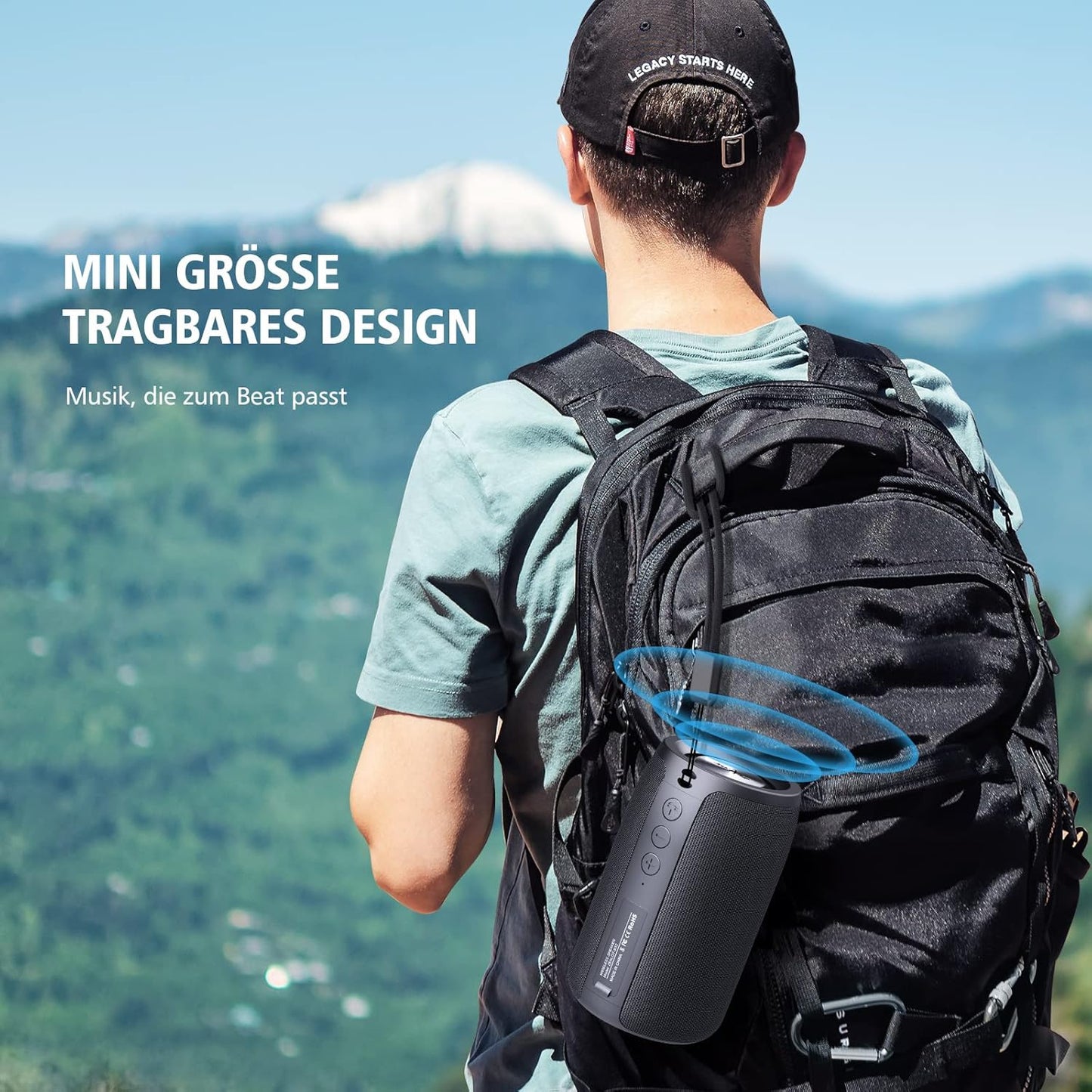 Bluetooth-Lautsprecher S32 mit IPX5 und 12h Spielzeit, Schwarz