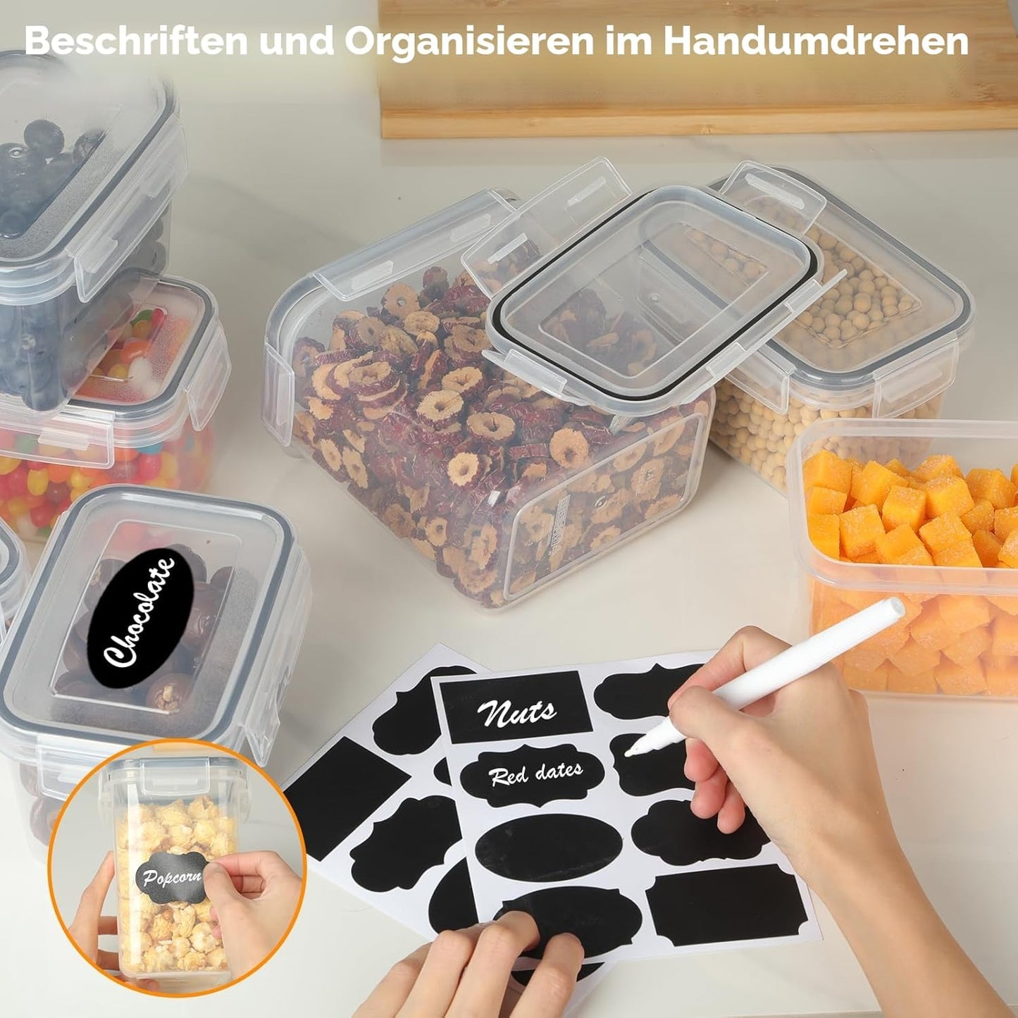 Luftdichte Vorratsdosen-Set (12 Stück, 0.8 L), 12 Set (0.8 L)