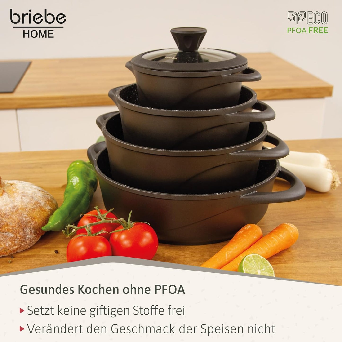 Topfset Induktion 8-teilig mit Antihaftbeschichtung