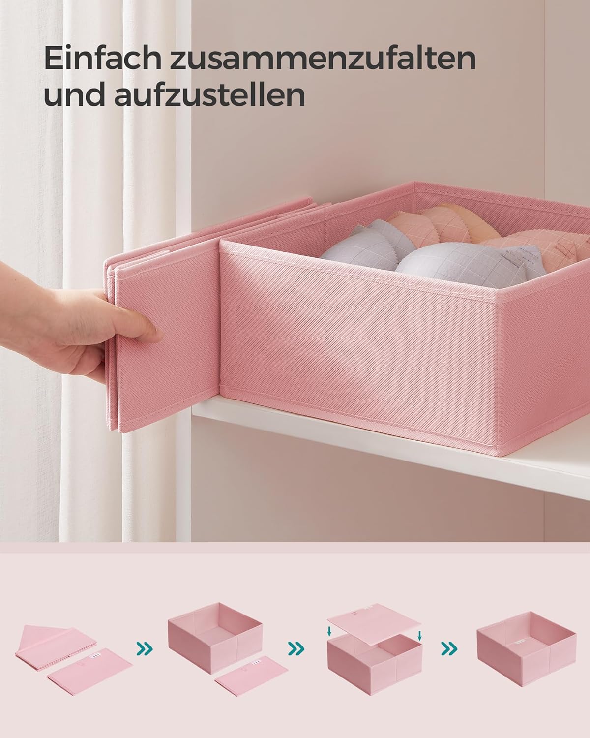 12er-Set Schubladen-Organizer, 12er Set Pastellrosa