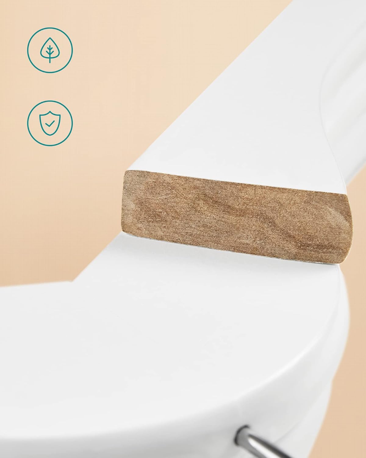 10-teiliges Kleiderbügel-Set mit 360° Haken, Weiss + Silbern 10 Stück