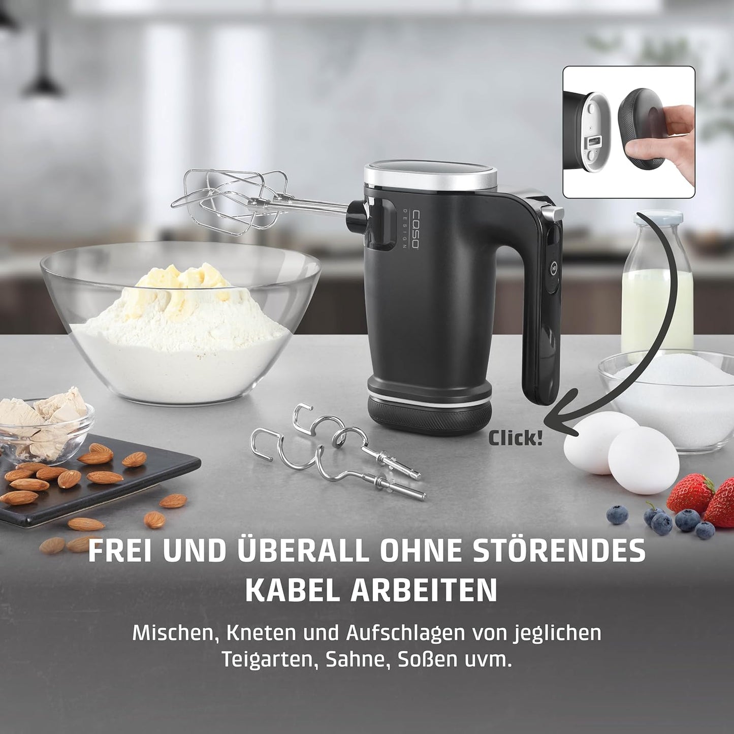 Kabelloser Handmixer Click & Mix, Handmixer, kabellos