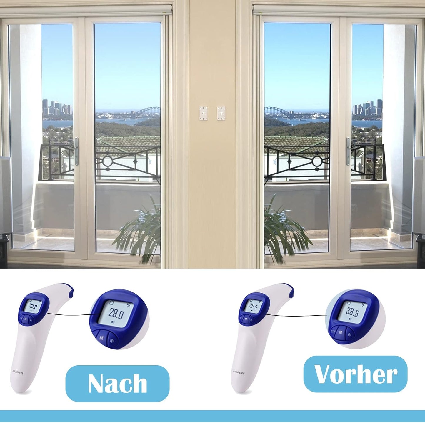 Reflektierende Fensterfolie, 90 x 400cm / Silber