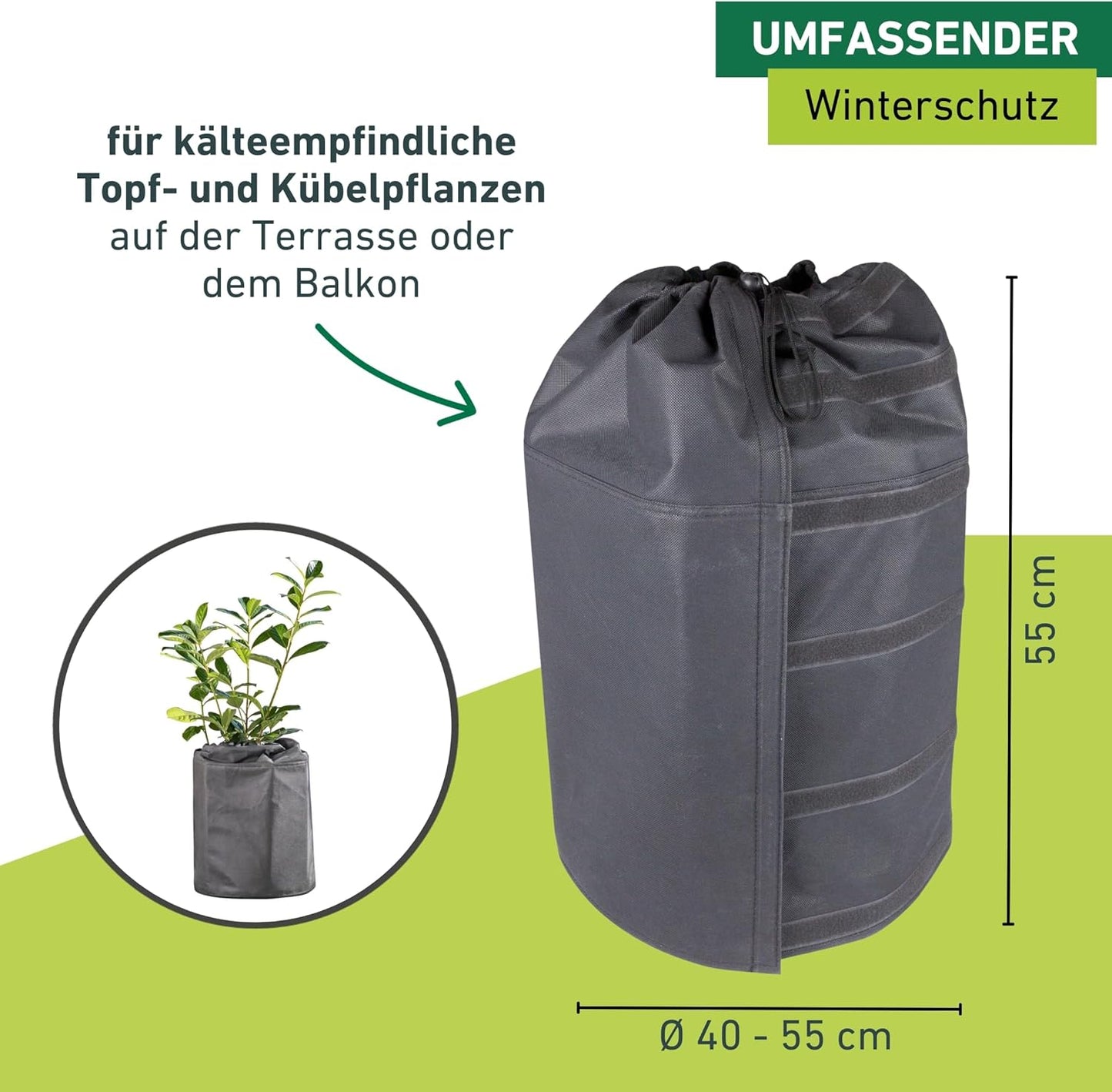 Winter-Topfschutz Superprotect XL (40-55 cm x 55 cm), Ø 40-55 cm x 55cm