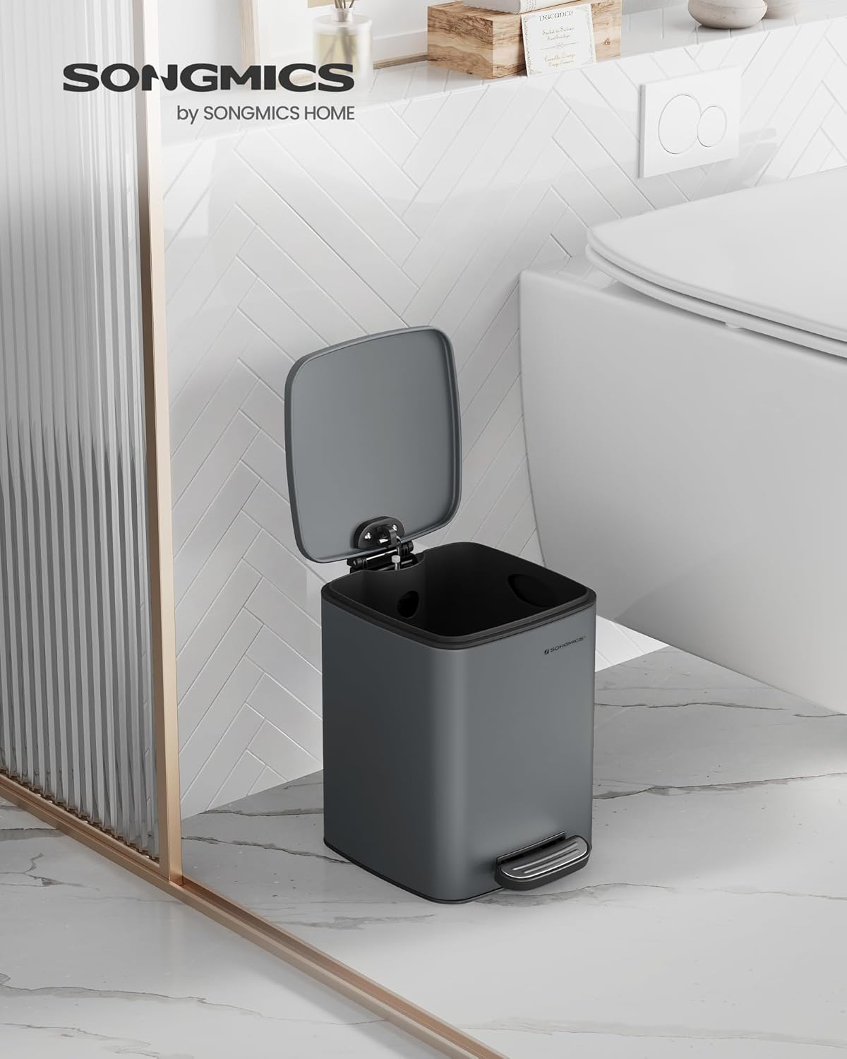 Kosmetikeimer mit Softclose-Deckel LTB590G02, Schiefergrau 6 L