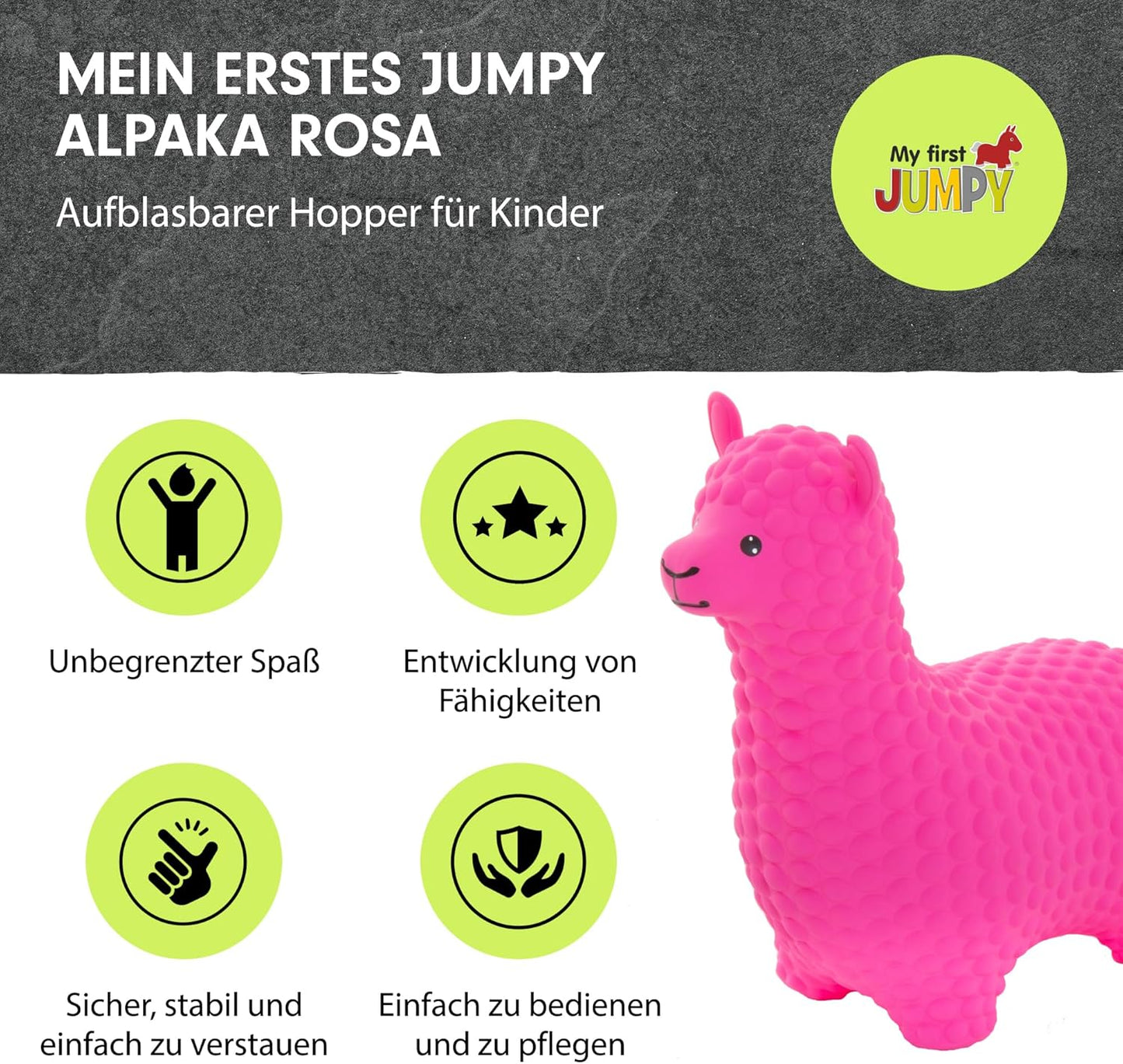 Hüpftier Alpaka, Pink