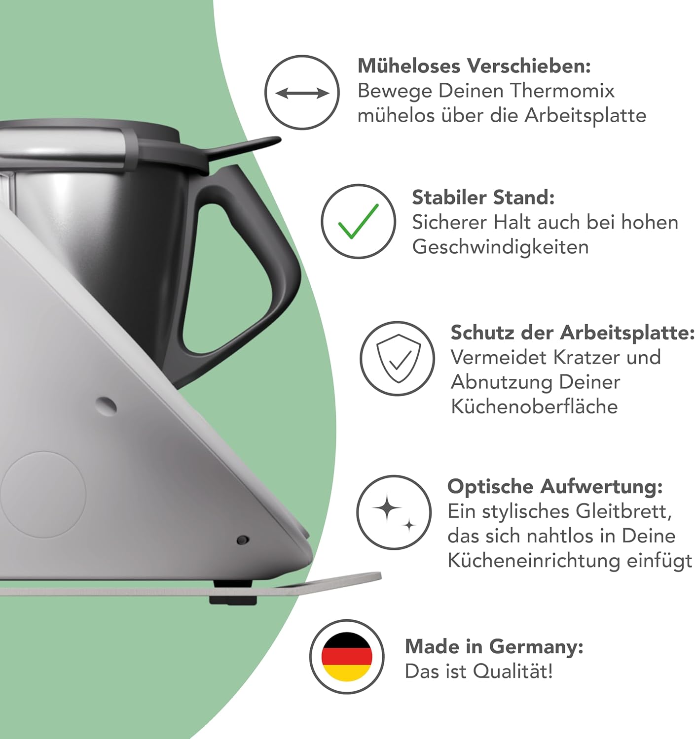 Gleitbrett für Thermomix, TM6 / TM5 Snow White