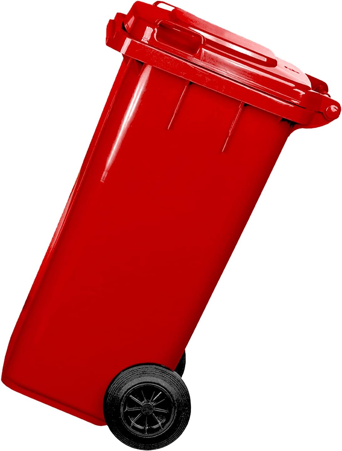 Mülleimer mit leisen Gummirädern, Rot/Grün