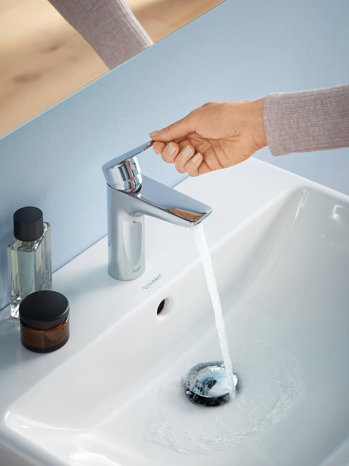 No.1 Waschtischarmatur S mit Ablaufgarnitur, wassersparend (MinusFlow), mit Zugstangen-Ablaufgarnitur S