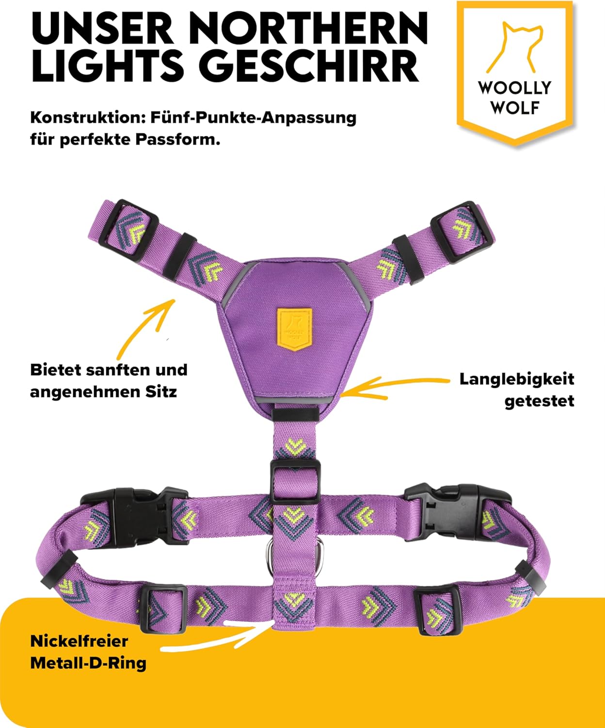 Hundegeschirr mit 5-Punkt-Anpassungssystem, Northern Lights XS