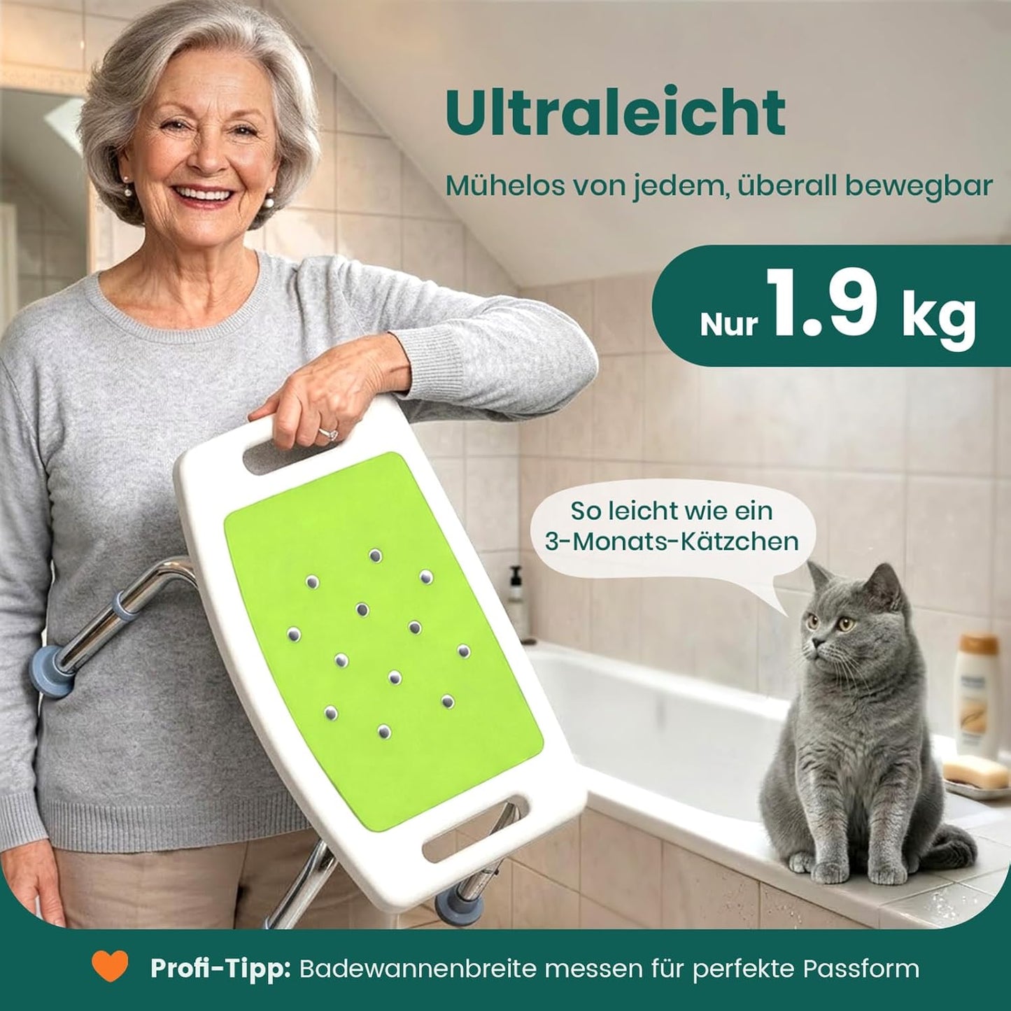 Höhenverstellbarer Duschhocker LC02, LC02-Gelb