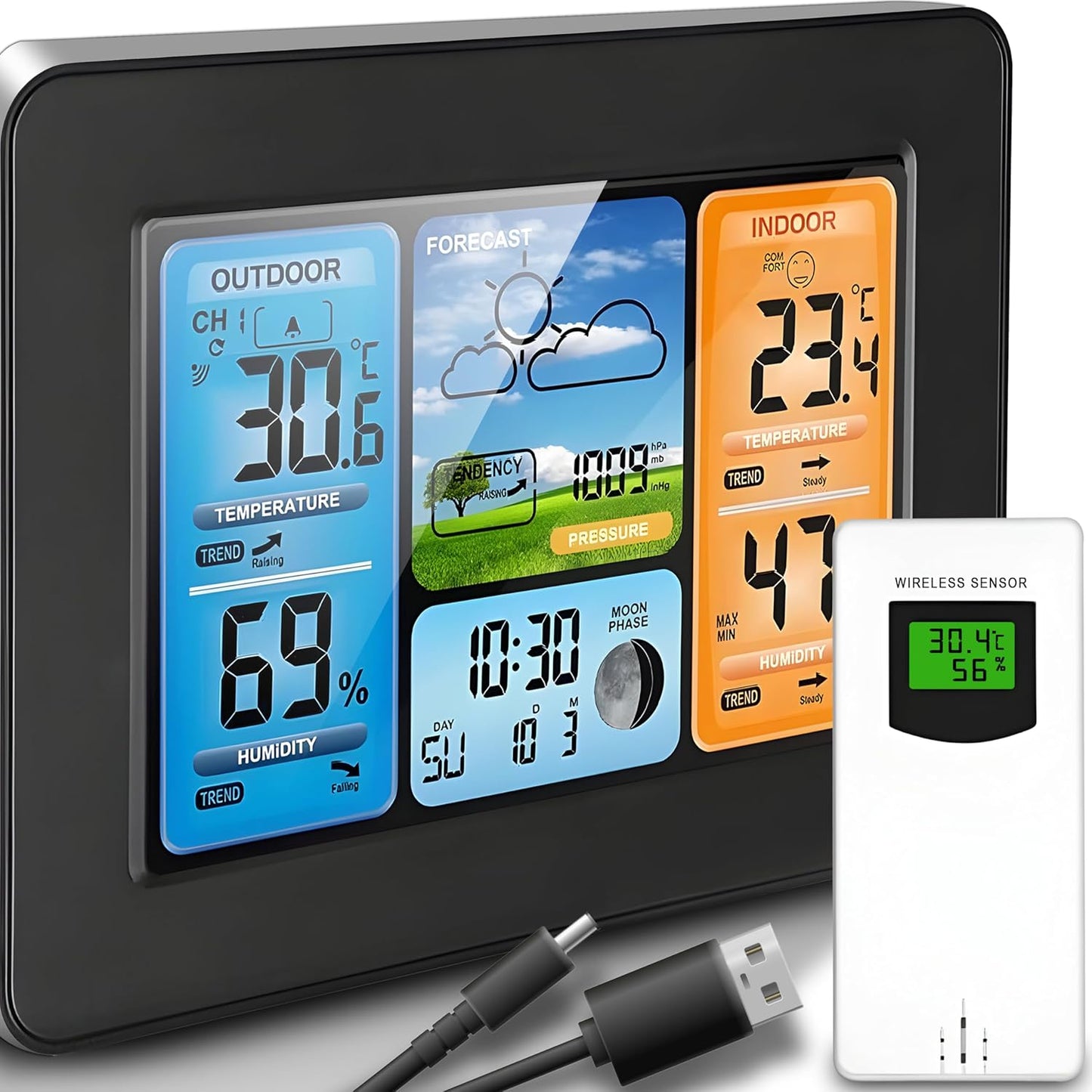 Funk-Wetterstation mit Aussensensor
