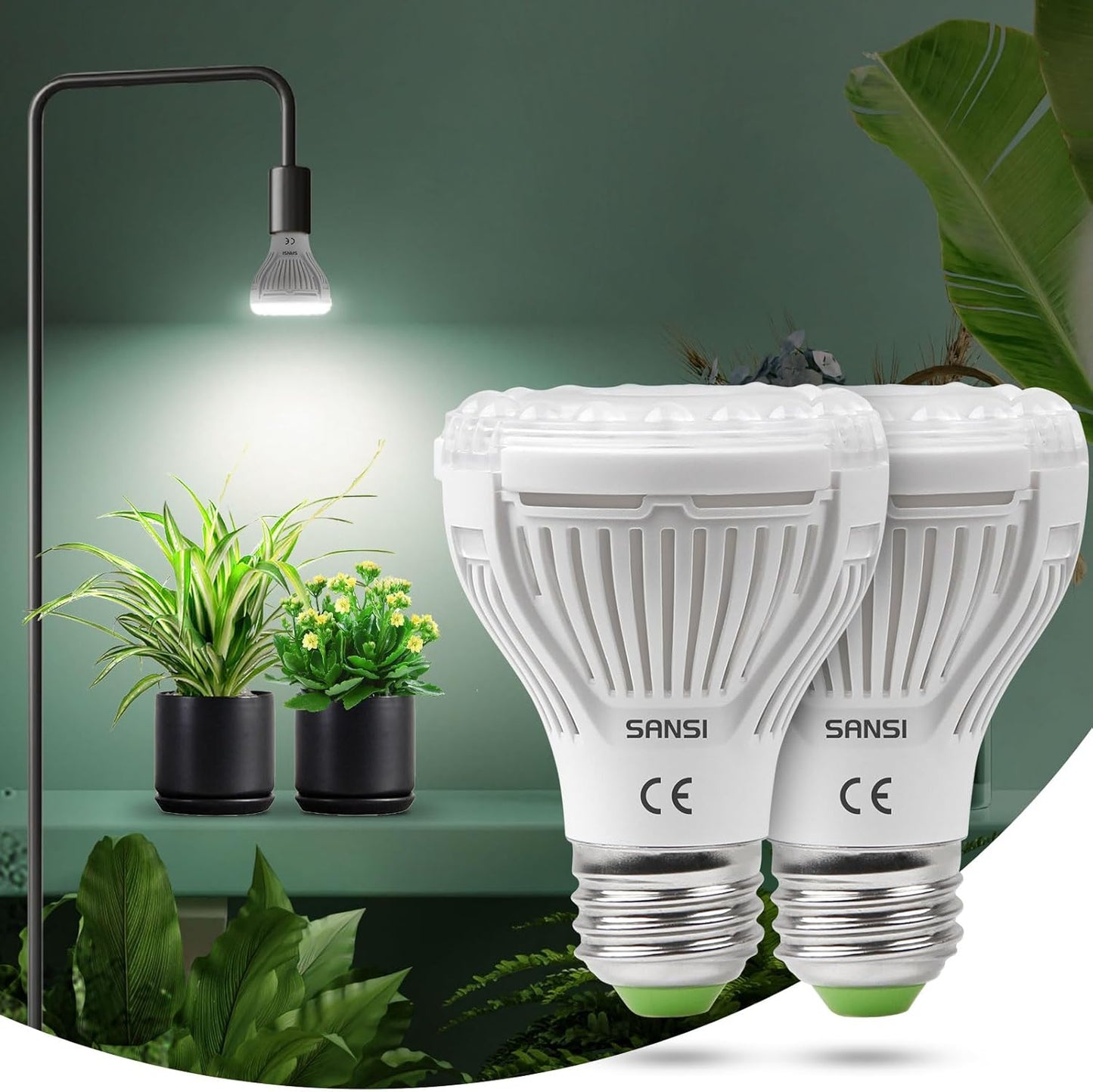 LED Pflanzenlampe Vollspektrum Grow Light, P20 10W-2PACK