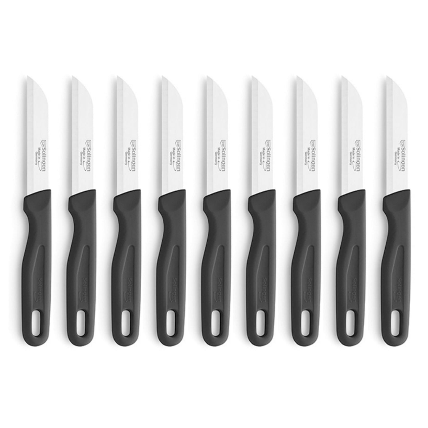 Küchenmesser-Set 9-teilig mit scharfen Klingen, Schwarz Lang