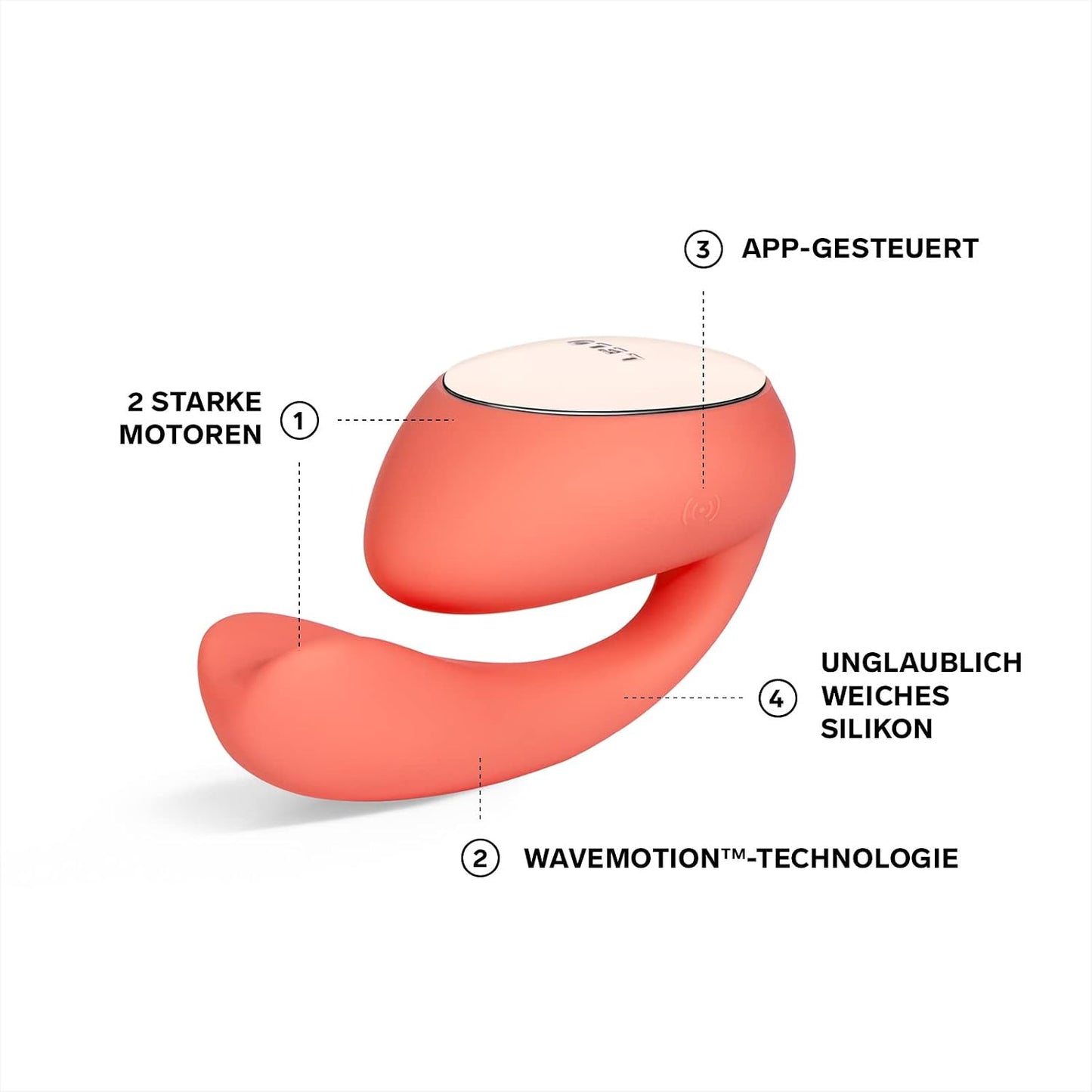 Ida Wave Doppelvibrator mit App-Steuerung, Multicolor