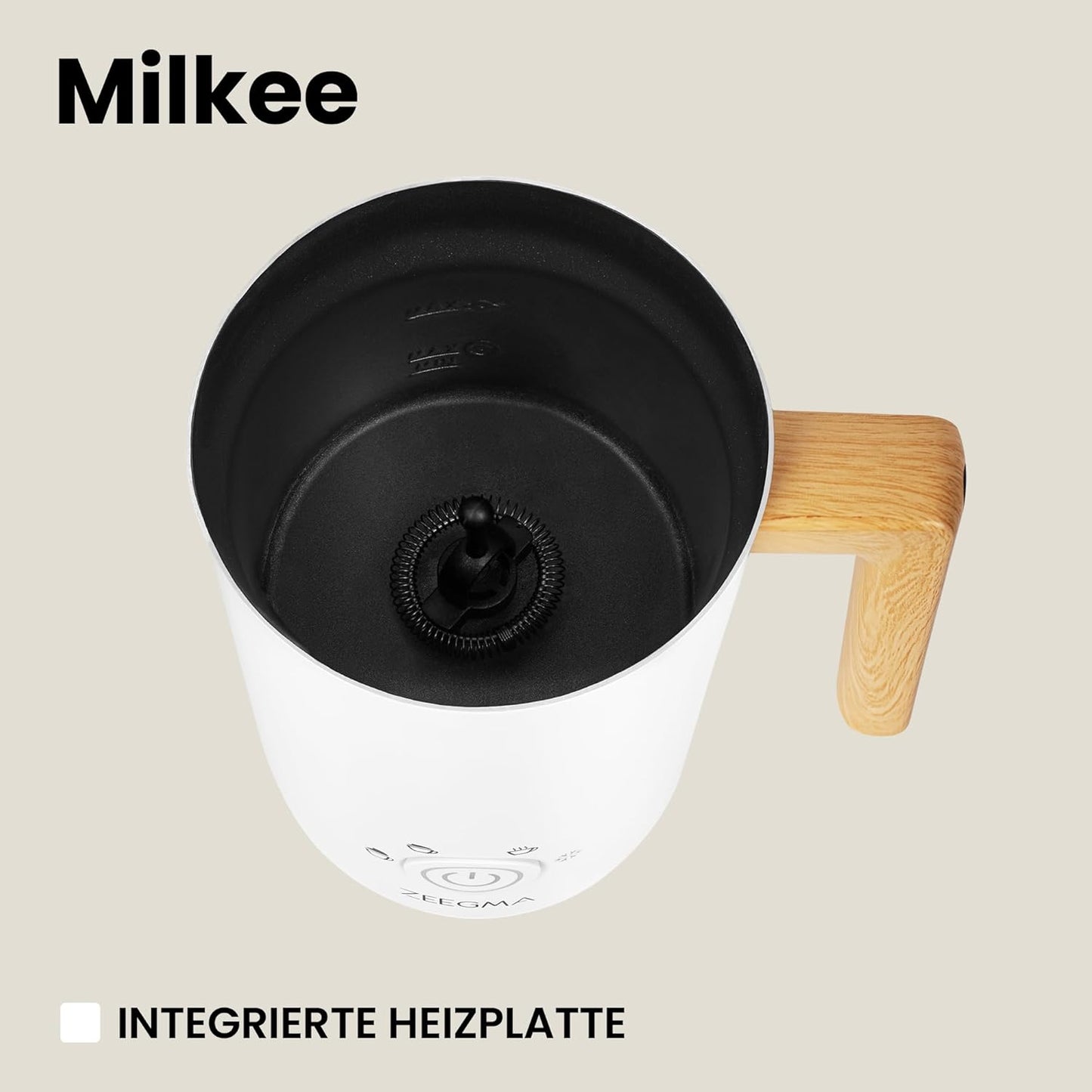 Milkee Milchaufschäumer für warme & kalte Milch, Weiß