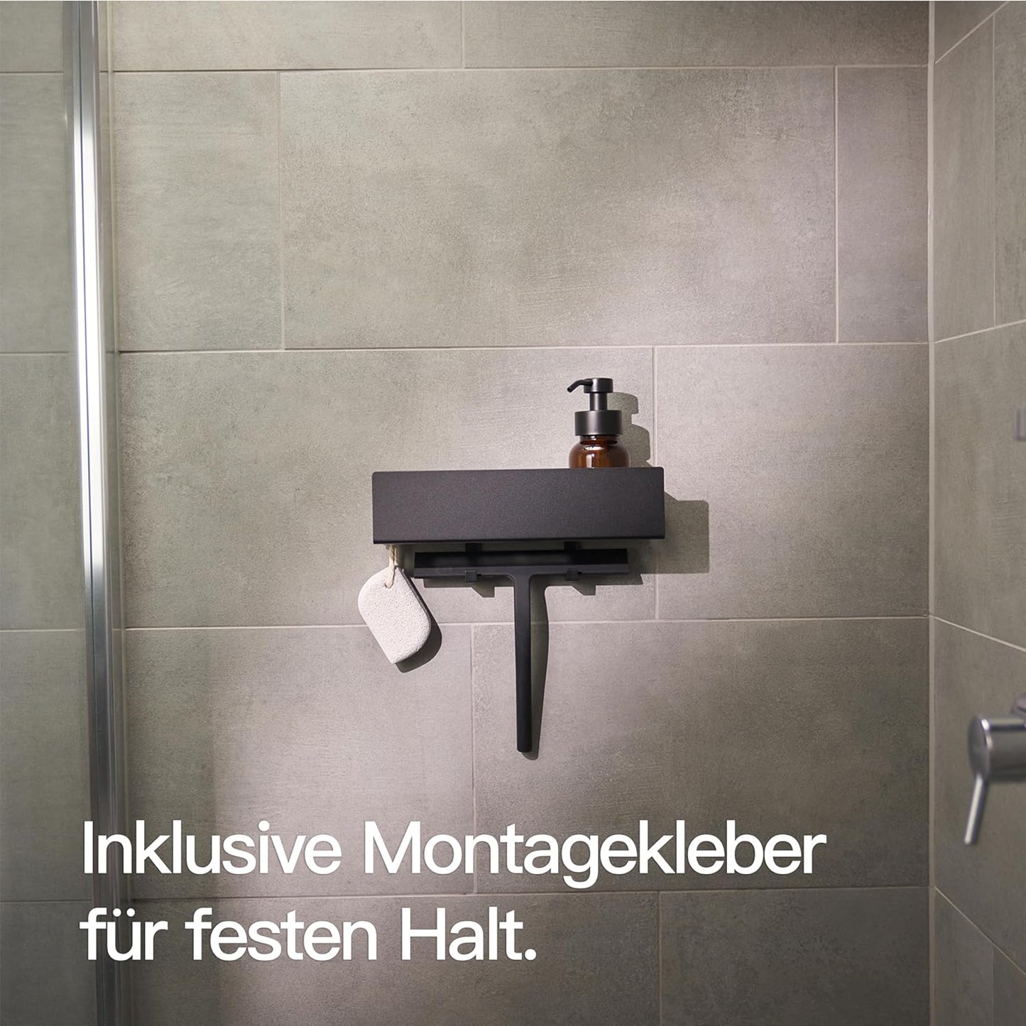 Duschregal, 30 cm Rectangular Matt Schwarz