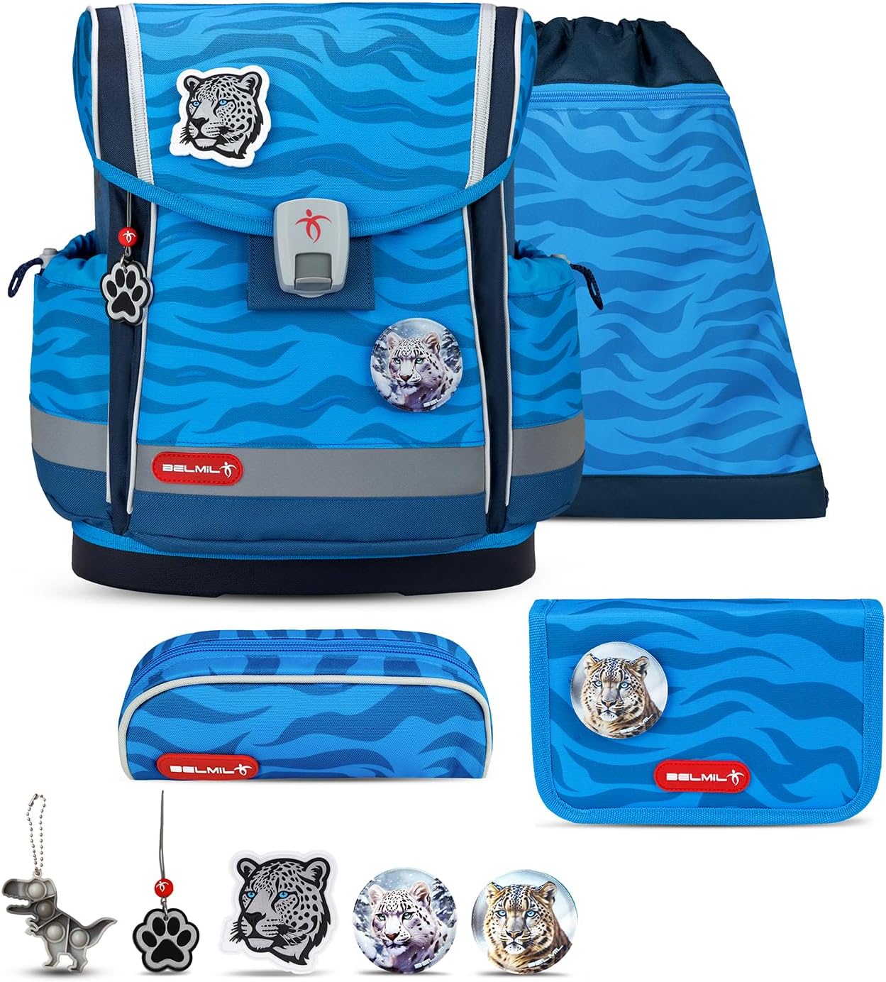 Classy Plus Schulranzen-Set, 6-teilig, mit Anhänger, Animal Kingdom, Animal Kingdom