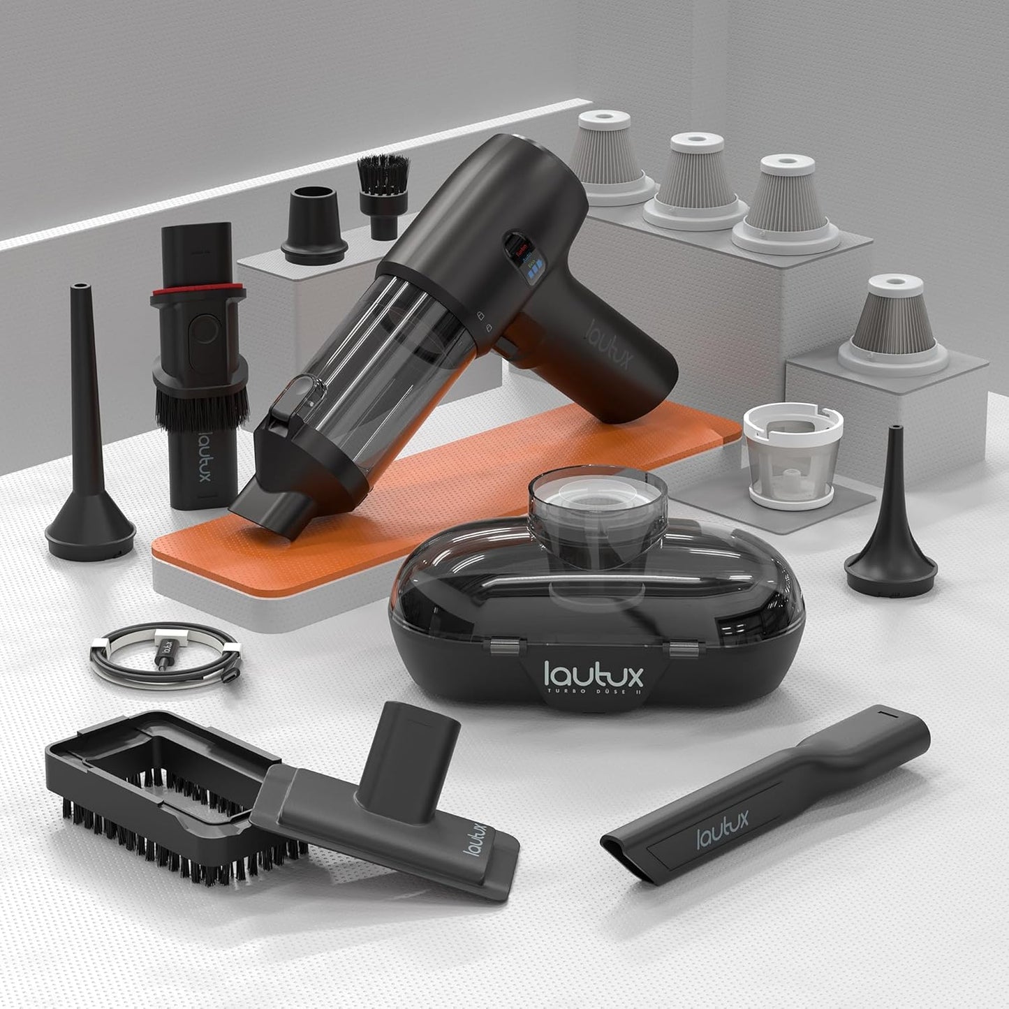 Handstaubsauger Pro 2 mit HEPA-Filter, Nachtschwarz Premium Set