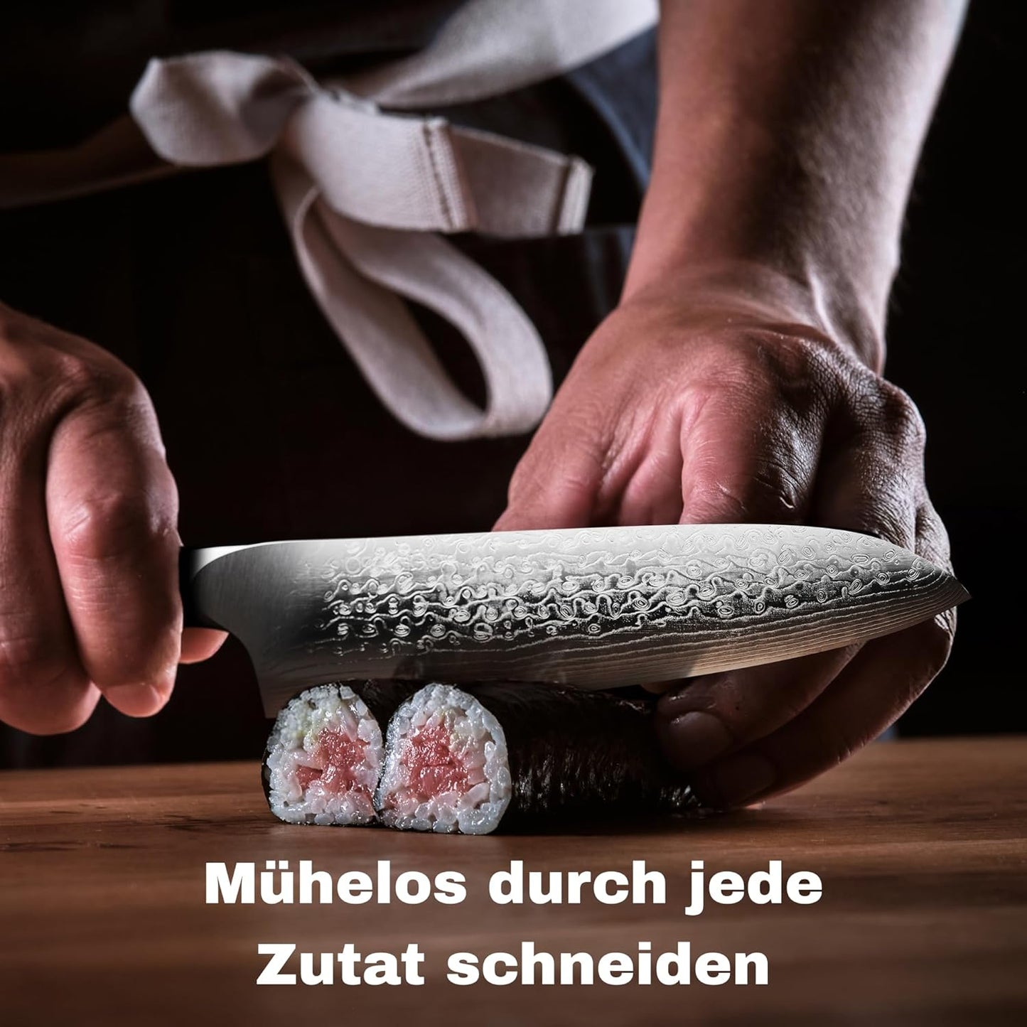 Damast Santokumesser mit VG10 Stahl, Damast Santokumesser 1.0