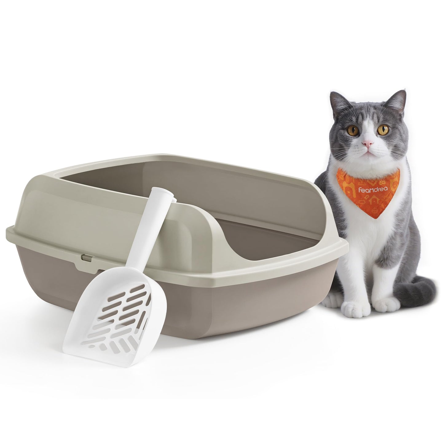 Katzentoilette mit hohen Seitenwänden XL, offen, cappuccinobeige XL (50,5 x 37,5 x 19,5 cm) offen