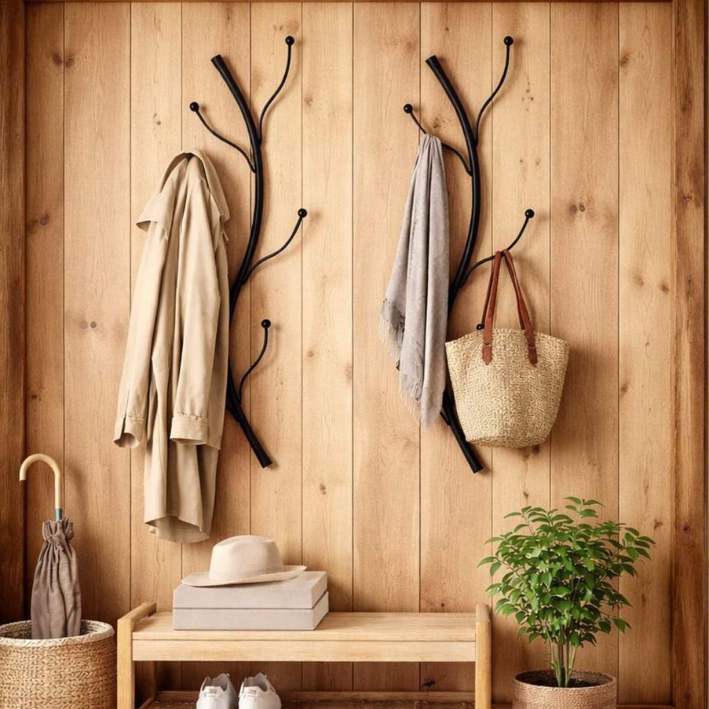 2er-Set Wandgarderobe Flora mit Haken