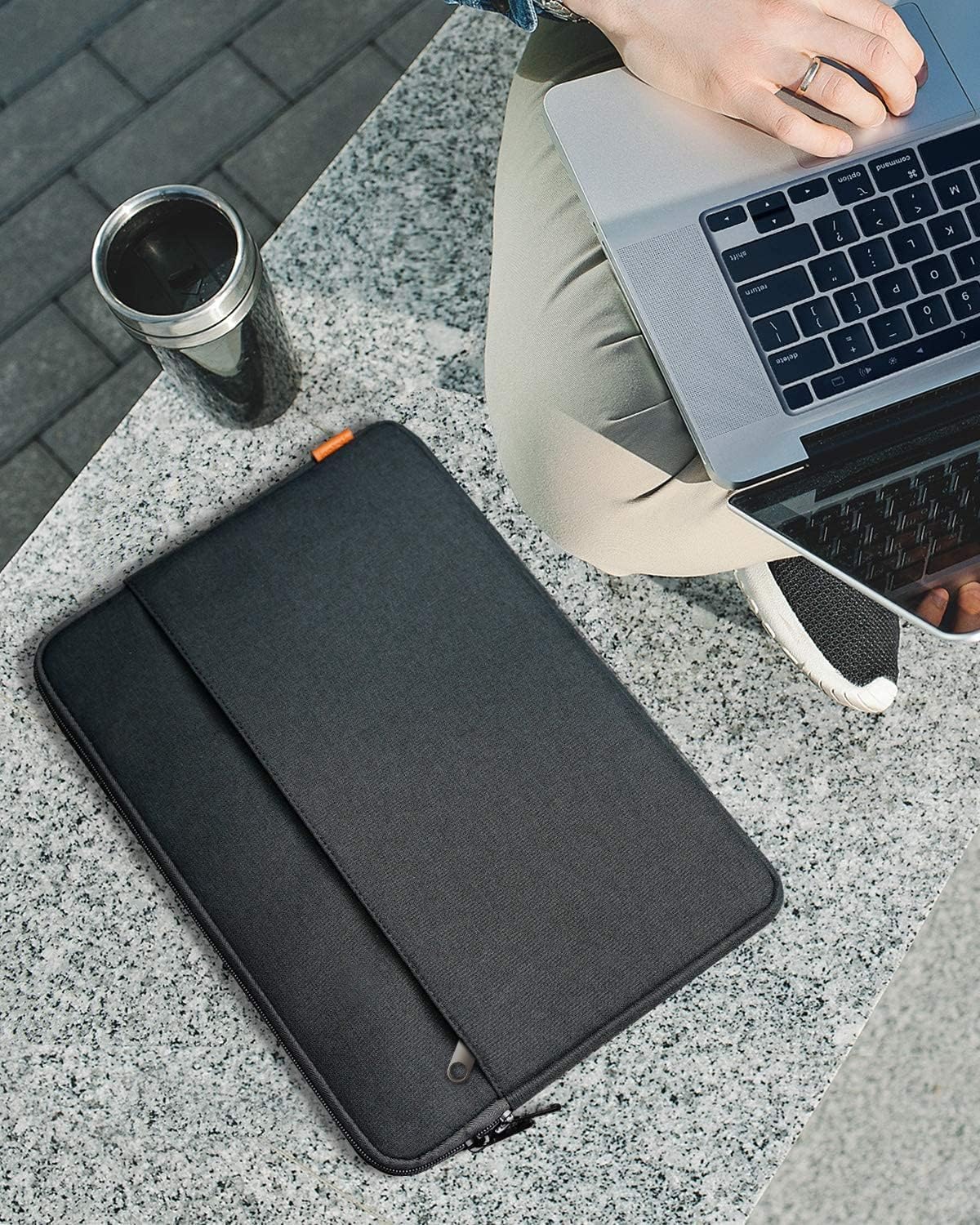 Laptoptasche mit Zubehörtasche, 14 Zoll / Schwarz