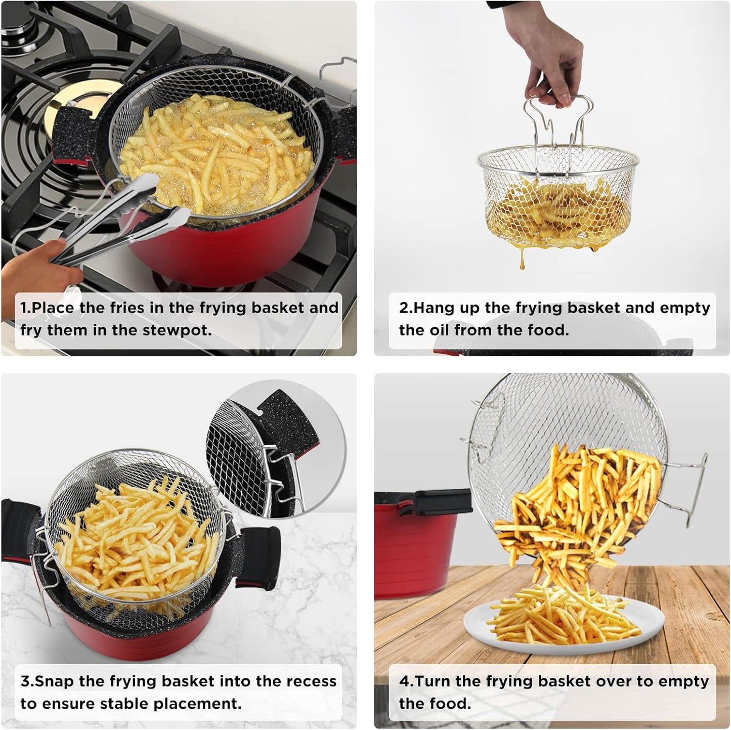 Pommes-Frites-Topf mit Frittierkorb