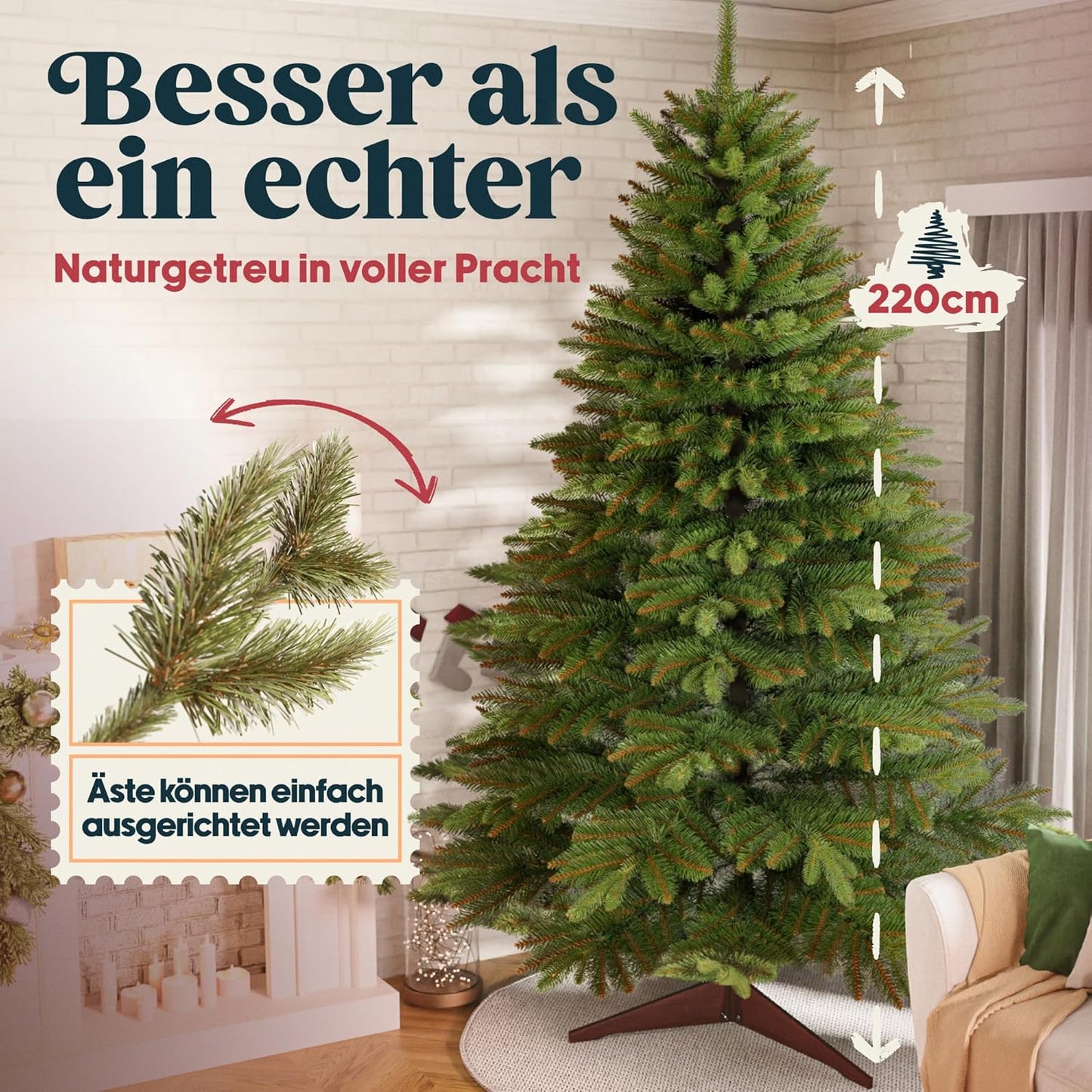 Künstlicher Weihnachtsbaum, 220 cm