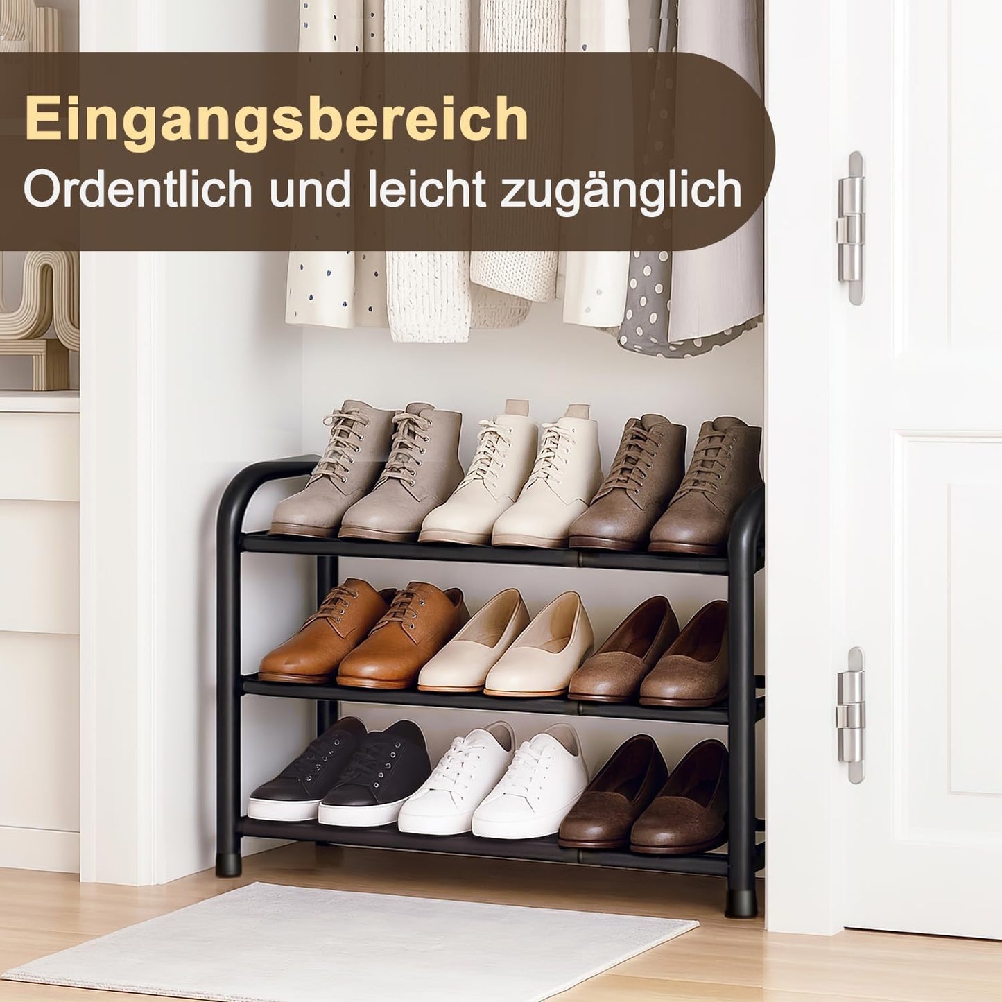 Ausziehbares Schuhregal mit 3 Ebenen, 3 Ebenen