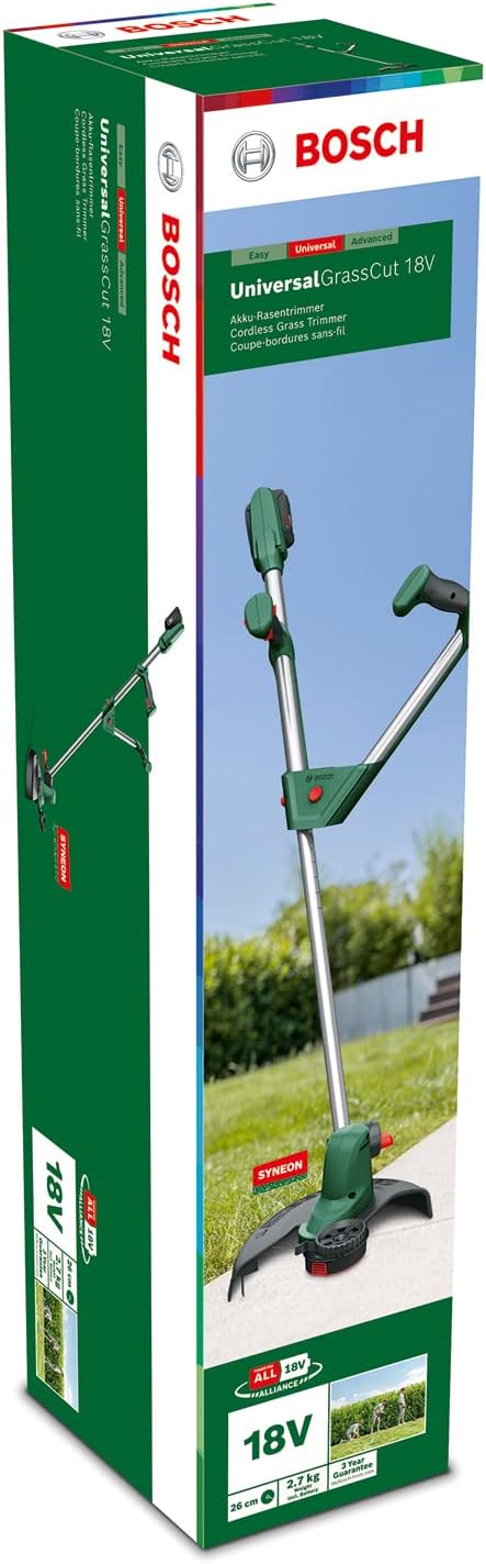 Akku Rasentrimmer UniversalGrassCut 18V-260 (26 cm), Akku Rasentrimmer | 1 Akku, Neues Design | Classic Green