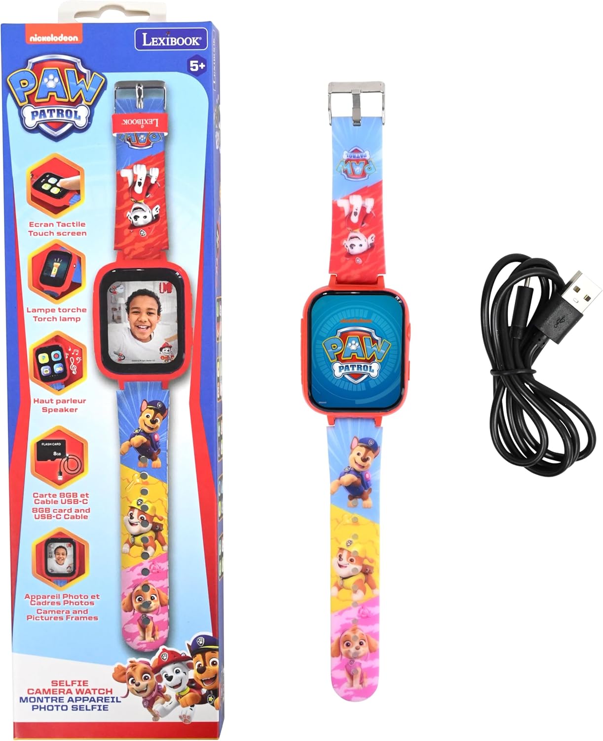 Selfie-Kamera-Uhr mit HD-Touchscreen und Spielen, Paw Patrol