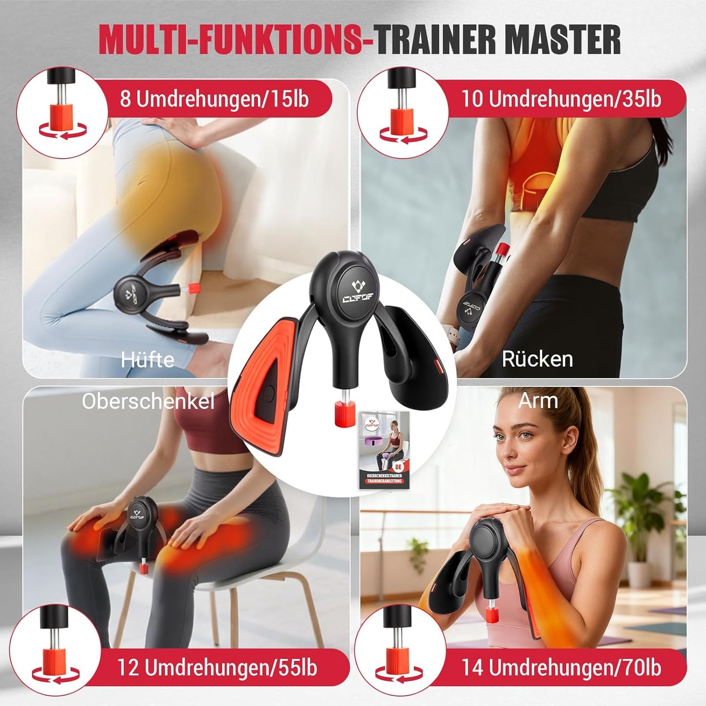 Beckenboden- und Oberschenkeltrainer, Schwarz