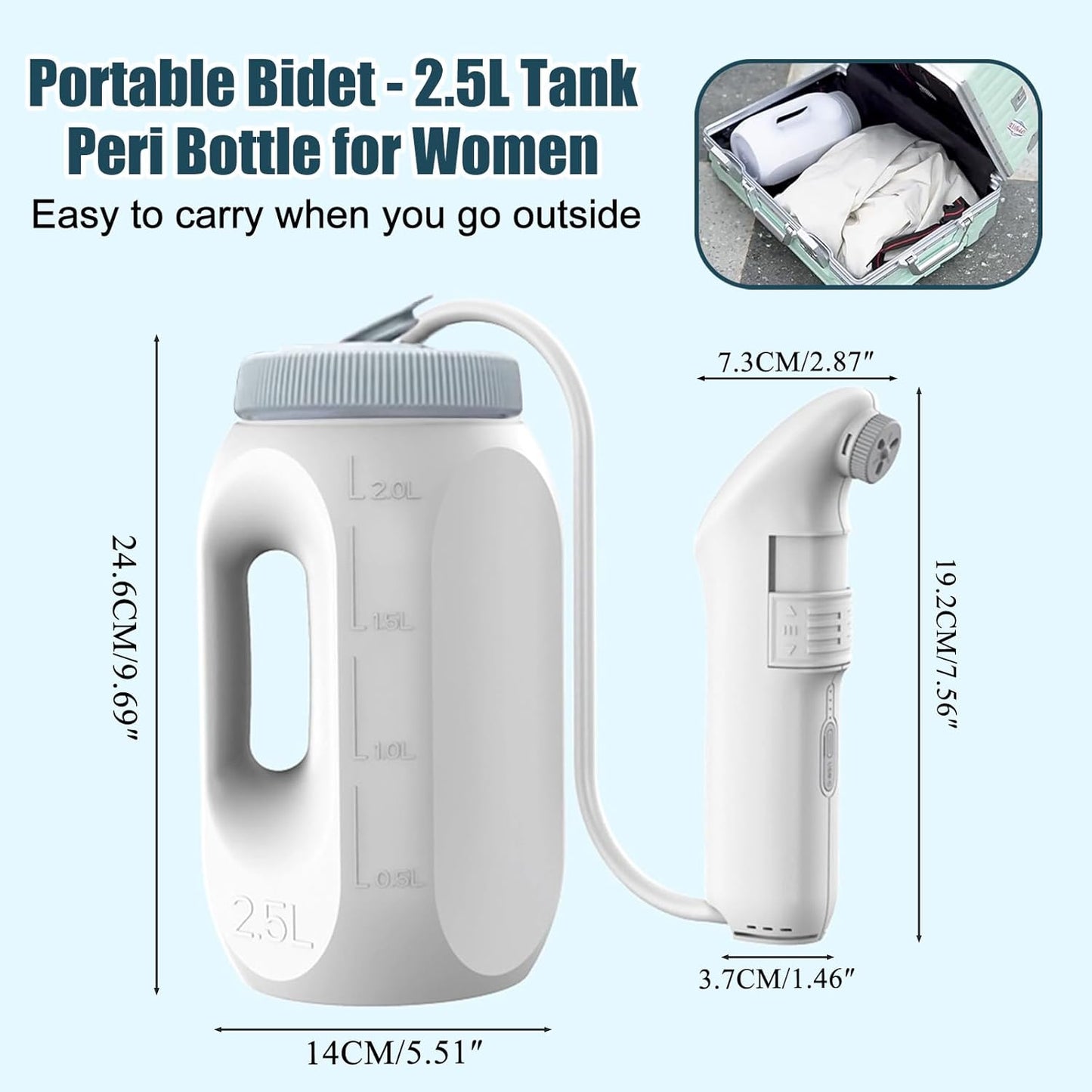 Elektrisches Reisebidet mit 2.5 L Wassertank