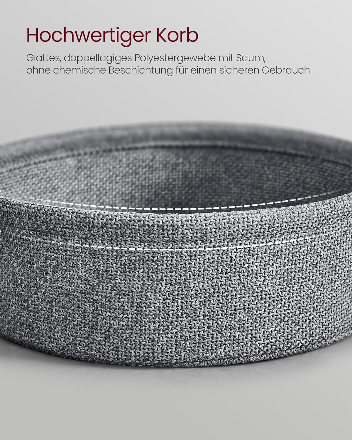 Ovaler Couchtisch mit Stauraum und Stoffkorb, LCT222B56, Tintenschwarz + Schiefergrau oval