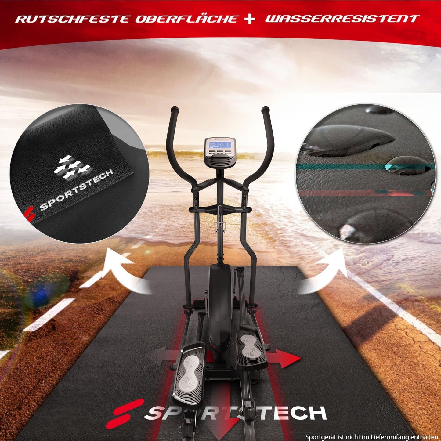Bodenschutzmatte für Fitnessgeräte, 220L x 100B x 0.6D cm