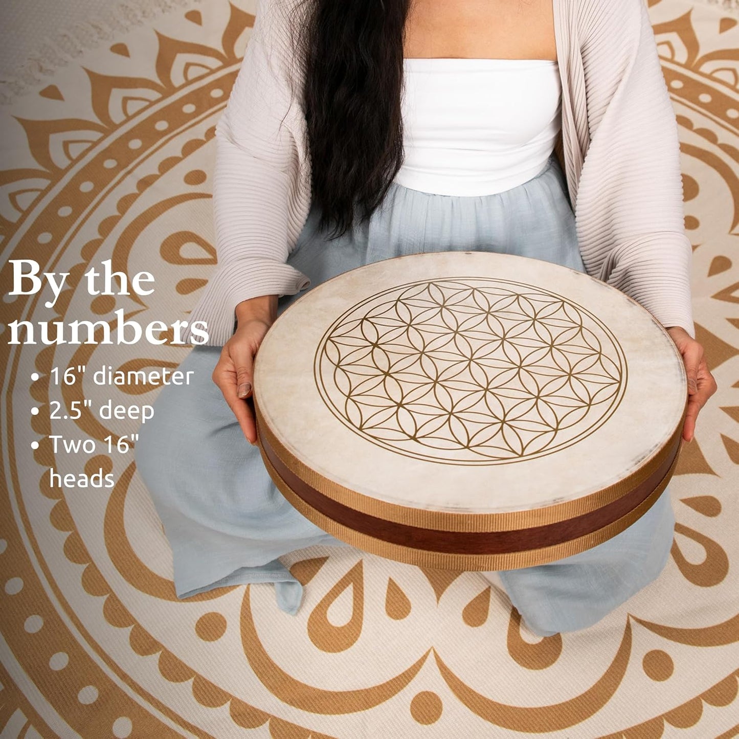 Flower Of Life Wave Drum 16"