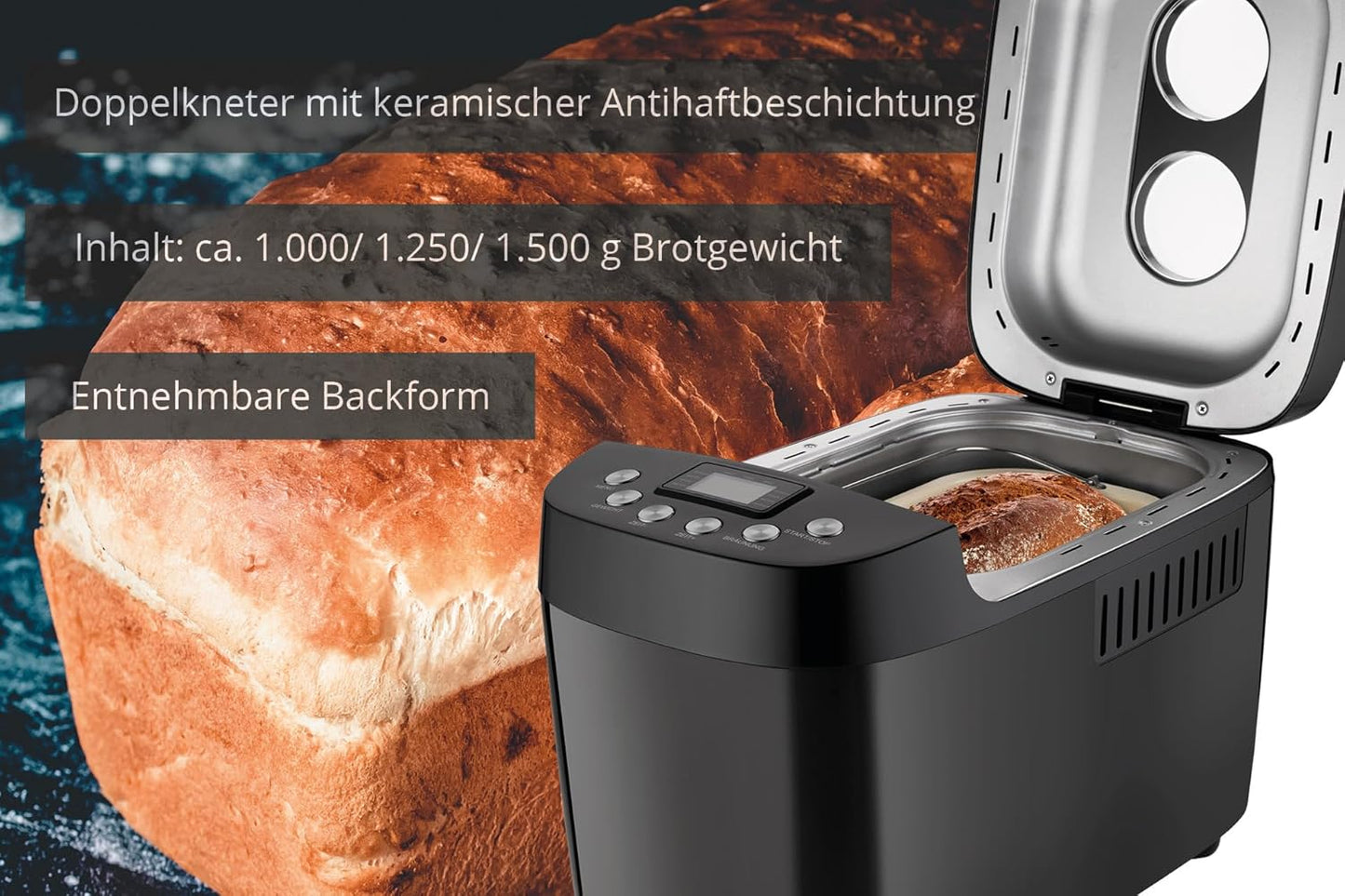 Big Black Backmeister Brotbackautomat, Schwarz