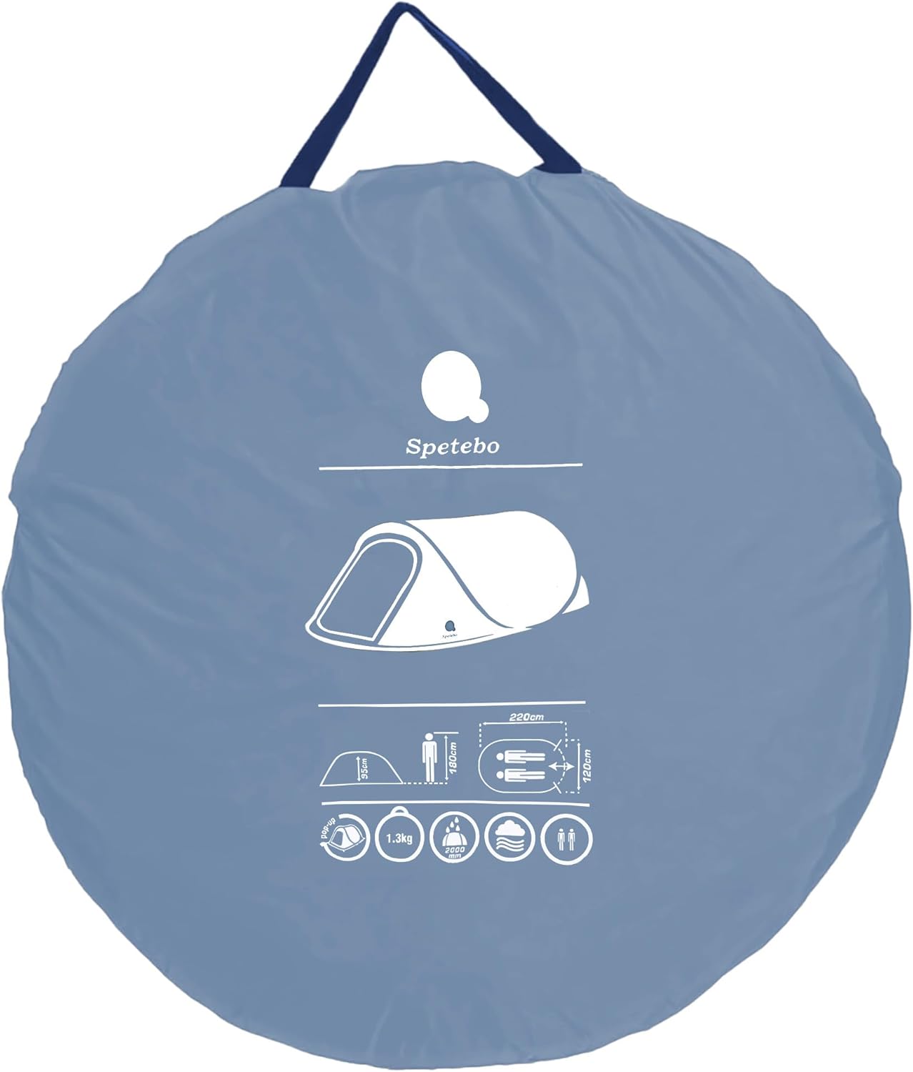 Pop Up Wurfzelt, 2 Personen / blau